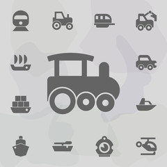 Locomotive, railway, steam, train icon. Simple set of transport icons. One of the collection for websites, web design, mobile app