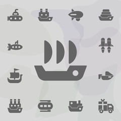 Sailfish, ship, transport icon. Simple set of transport icons. One of the collection for websites, web design, mobile app