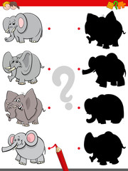 Fototapeta premium shadow game with funny elephant characters