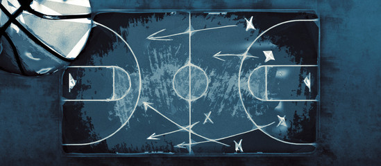 Basketball banner background. Abstract basketball background with copy space.
