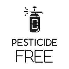 Obraz premium Pesticide free glyph icon. No fungicide, insecticide. Non-toxic, non-chemicals. Product free ingredient. Fresh nutritious organic food. Silhouette symbol. Negative space. Vector isolated illustration