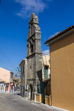 Walk the aisles Sinarades village on Corfu island