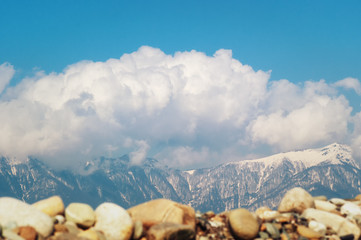 Obraz na płótnie Canvas sky mountains and clouds
