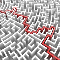 Infinite maze, choices and challenge theme; original 3d rendering illustration