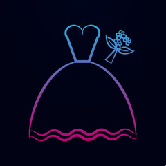 Brides dress sketch nolan icon. Simple thin line, outline vector of wedding icons for ui and ux, website or mobile application