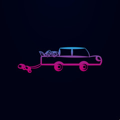 Fototapeta premium Wedding car sketch nolan icon. Simple thin line, outline vector of wedding icons for ui and ux, website or mobile application