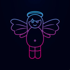 Girl angel nolan icon. Simple thin line, outline vector of angel and demon icons for ui and ux, website or mobile application