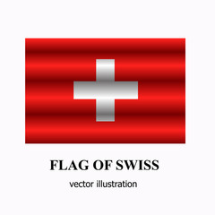 Bright button with flag of Swiss. Swiss National Day banner. Bright vector illustration with flag .