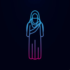 Woman arabic nolan icon. Simple thin line, outline vector of arabian icons for ui and ux, website or mobile application