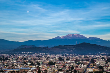 Panoramic view of the city, Popocatepetl volcano, Cholula, Puebla, Mexico