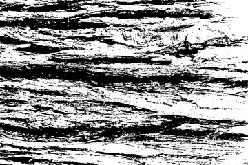 Distressed overlay texture of rough surface, cracked wood, tree bark. Grunge background. One color graphic resource.