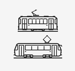 Fototapeta Tram icon. City public transport sign. Vector illustration obraz