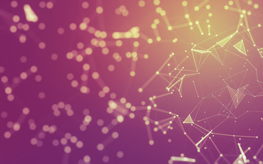 Abstract background. Molecules technology with polygonal shapes, connecting dots and lines....