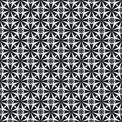 Geometric, geo, seamless pattern, seamless snowflakes, black and white seamless print, modern fabric print.