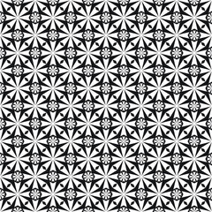Fototapeta premium Geometric, geo, seamless pattern, seamless snowflakes, black and white seamless print, modern fabric print.
