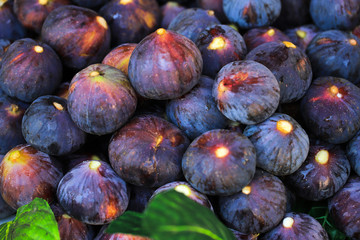 Background of ripe figs on the market