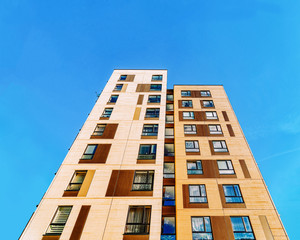 Fototapeta na wymiar Detail in Modern residential flat with apartment building exterior