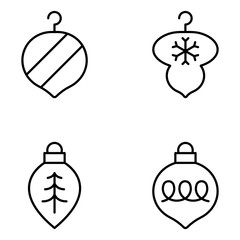 Christmas Vector Line Icon Set
