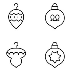 Christmas Vector Line Icon Set