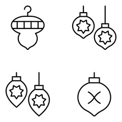 Christmas Vector Line Icon Set