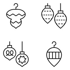 Christmas Vector Line Icon Set