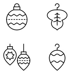 Christmas Vector Line Icon Set