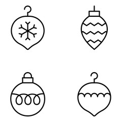 Christmas Vector Line Icon Set