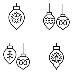 Christmas Vector Line Icon Set