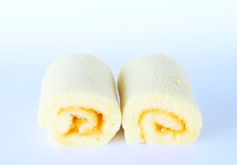 Orange cake on white background