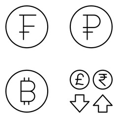 Currency Vector Line Icon Set