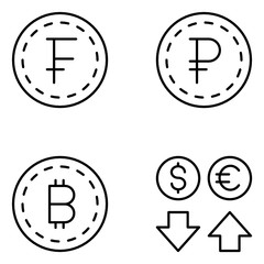 Currency Vector Line Icon Set