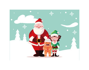 card of christmas with icons of xmas