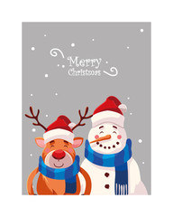 card of christmas with label merry christmas