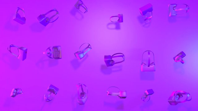 Virtual reality VR goggles modern retro background animation  
