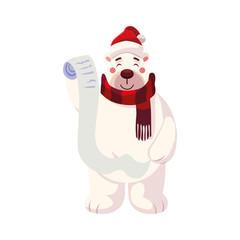 Merry christmas bear cartoon vector design