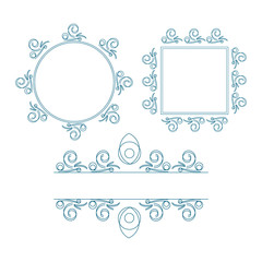 Frame decorative ornament collection vector