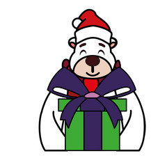 Merry christmas bear cartoon vector design