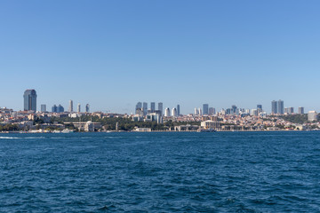 Obraz premium Amazing Cityscape from Bosporus to city of Istanbul