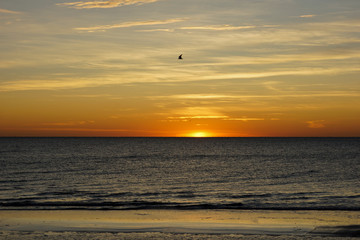 Fototapeta na wymiar Sunrise on Tybee Island, Georgia, USA