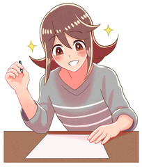 少女　勉強　理解