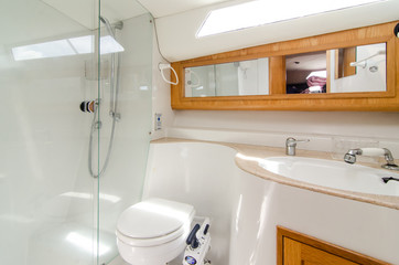 Interior of luxury speed boat