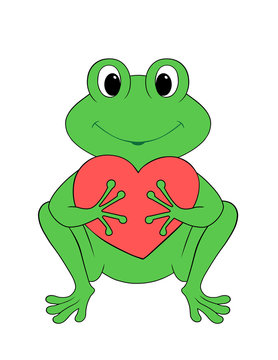 frog holding heart