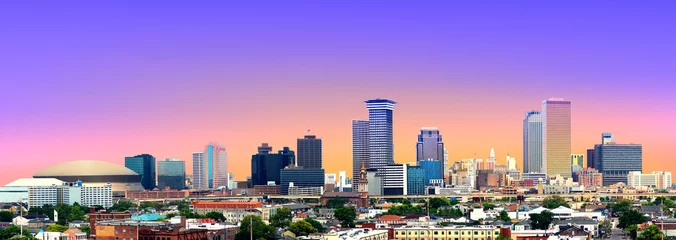 Foto op Canvas Colorful Panorama of New Orleans Skyline © Don