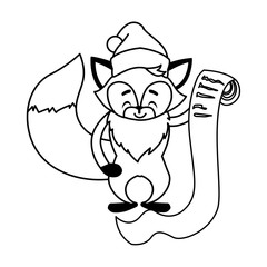 Merry christmas fox cartoon vector design