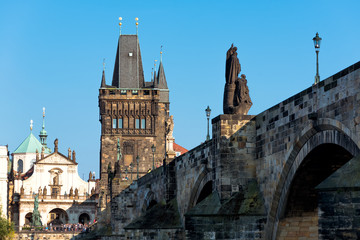 Fototapeta premium View of Charles bridge (Karluv Most), Prague, Czech Republic