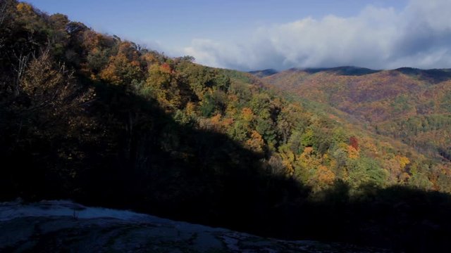 A time lapse of the morning light extending up the Tye River Valley as seen from the top of Crabtree Falls in Nelson County, Virginia.