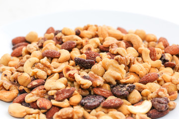 Nuts mix on white background - Image