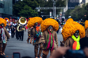Day of the dead parade, Mexico City, 2019 - obrazy, fototapety, plakaty