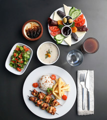 Turkish kebab with rice 