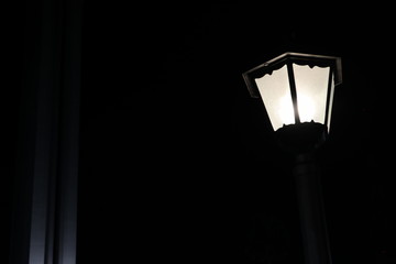 vintage lamp on the dark night 